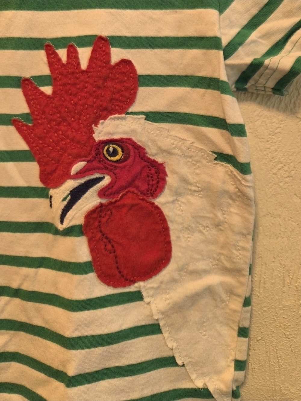 Mini Boden Chicken/Rooster Applique Striped T-Shirt 8-9 - Picture 5 of 8